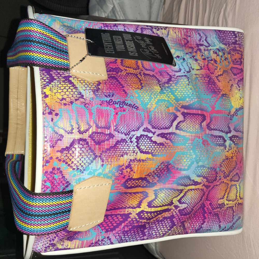 Consuela Purple and Pink Artistic Tote Bag